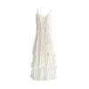 White Super Fairy Seaside Vacation Lace Suspender Skirt Women's Summer New Temperament Belly Cake Beach Dress