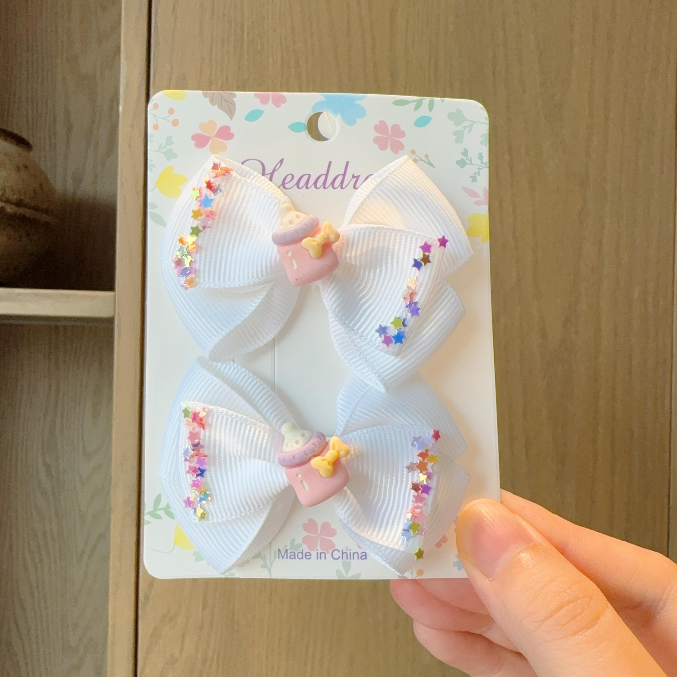 

2 шт. Новые модные однотонные заколки-банты для волос, аксессуары для волос, заколки для волос для девочек, блестящие заколки, детские милые заколки в подарок