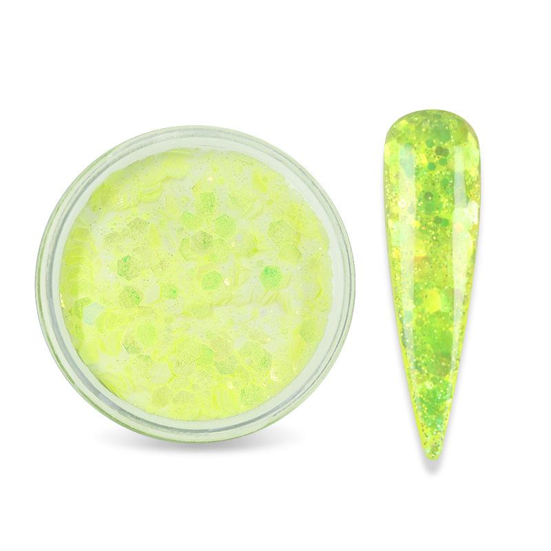 15g Nail Art Akrylový prášek Smíšený Mořská panna Šestiúhelník robustní třpytivé flitry pro nehtovou modeláž gel Polish Manikúra