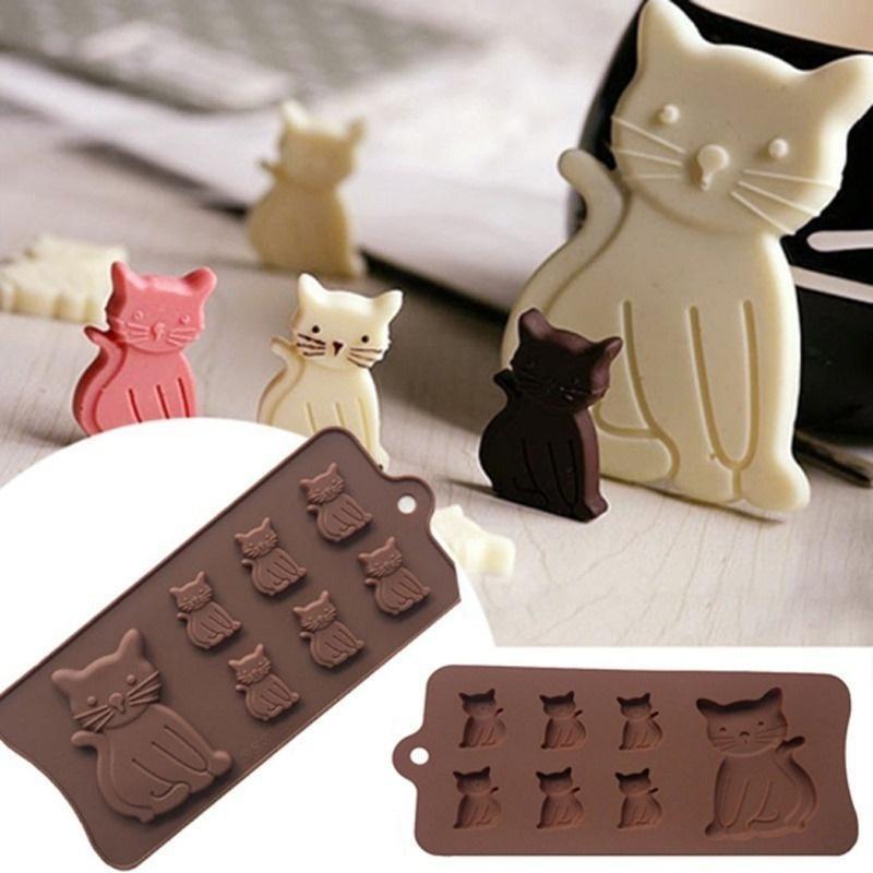 1Pcs Cat Cake Mold Silicone 3D Biscuits Fondant Handmade Bakeware Tools Resin Chocolate Candy Mould