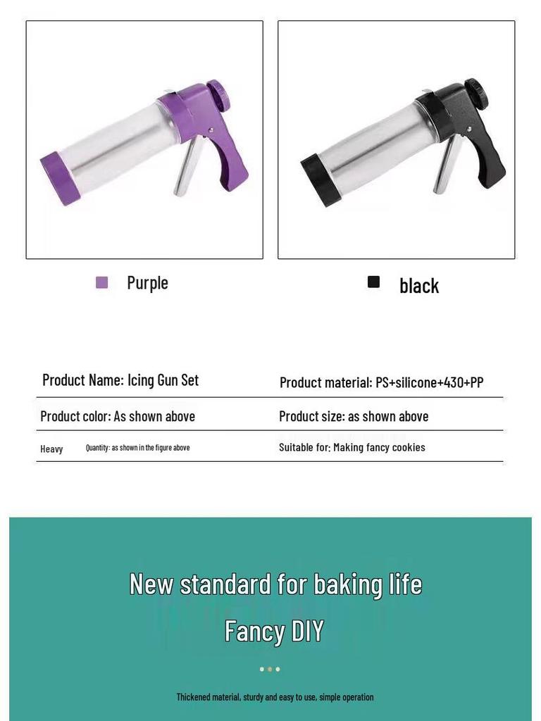 Cookie Decorating Set: Gun, Molds, Nozzles, Melting Tools, DIY Icing for Perfect Bakes