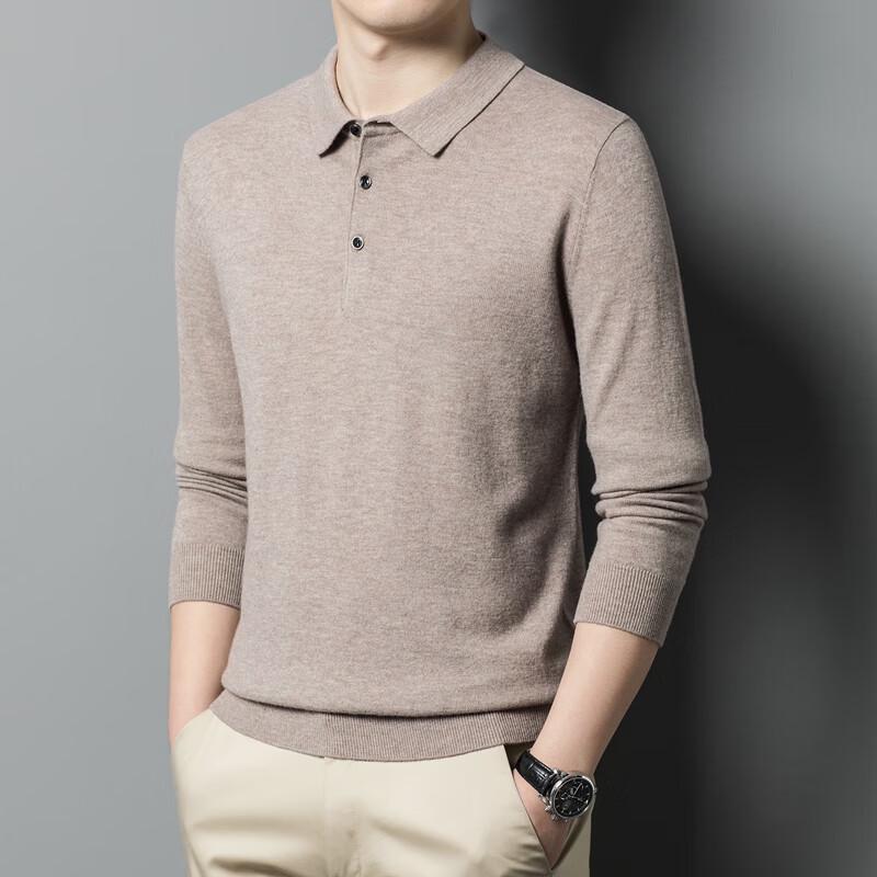 Men's 100% Merino Wool Pullover Polo Sweater