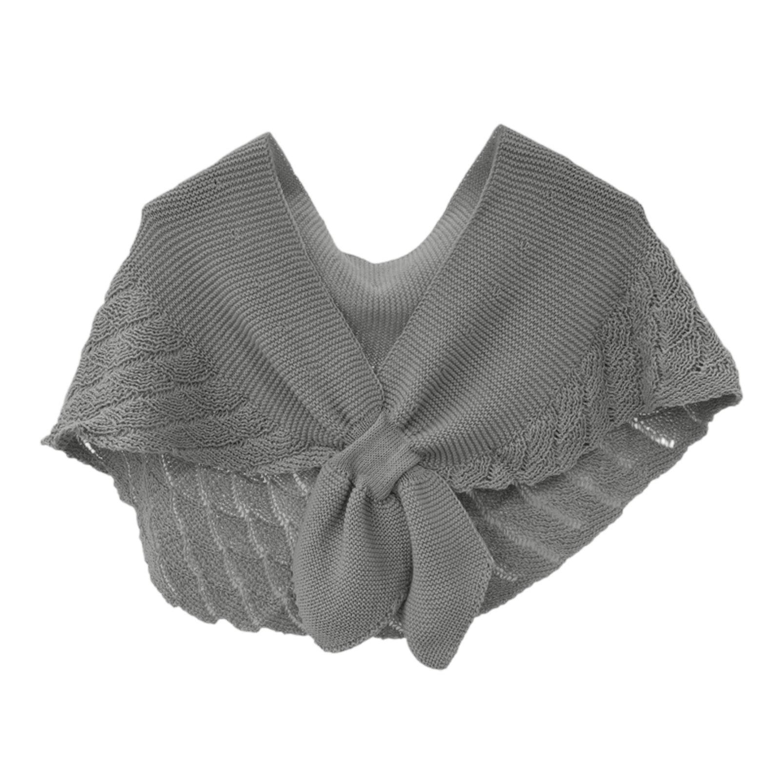 Women Fashion Knit Shawl Wrap Shoulder Capelet Elegant Tail Hem Lightweight Knit Scarf Collar Cover Up One Size