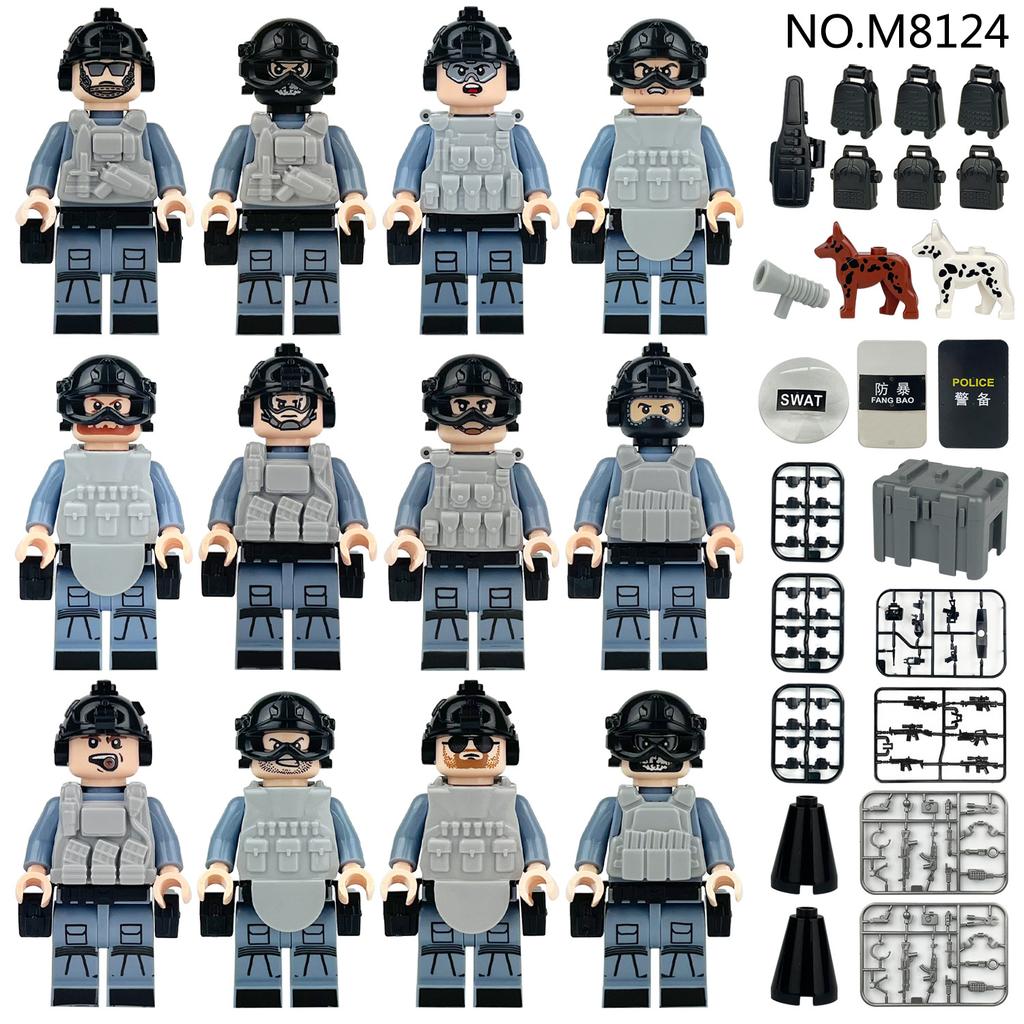 Military Series Special Forces Special Police Soldiers Scouts Kayak Explosion-proof Police Building Blocks Ghost Special Police