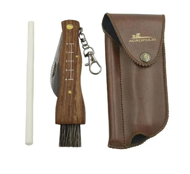 

Mushroom picker s knife, sharpener and case, gift set Acropolis