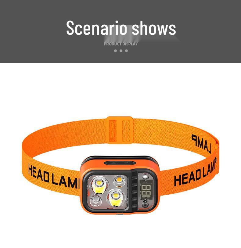 Lightweight Multi-Source Outdoor Running & Fishing Headlamp with Long Battery Life & Digital Display