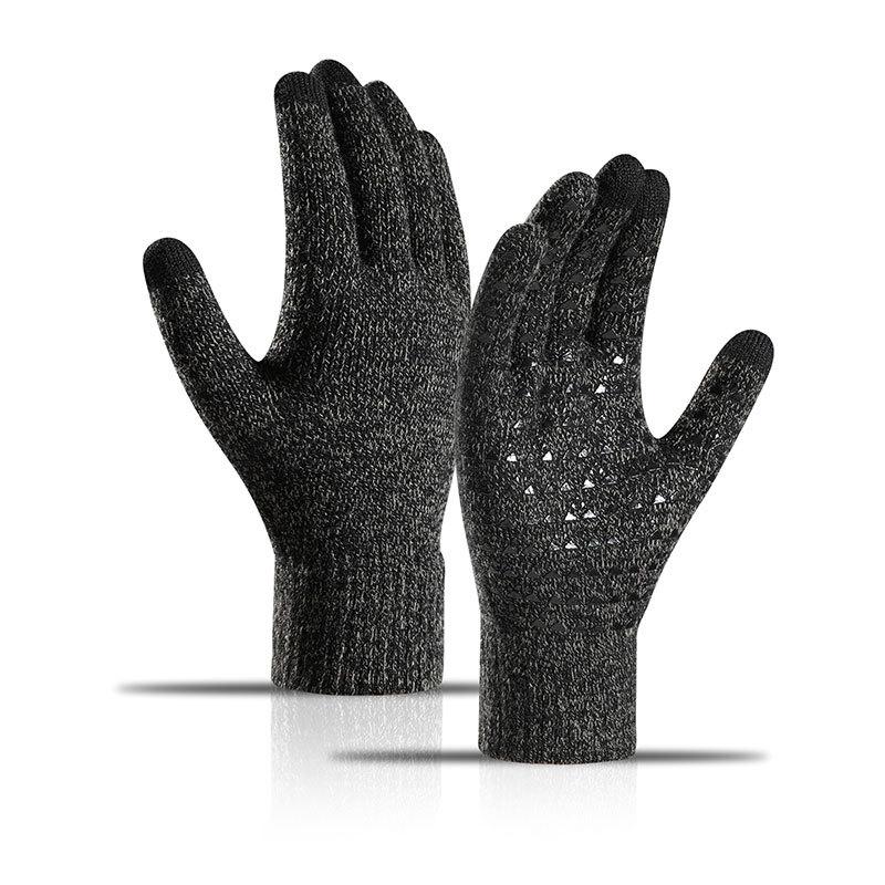 3sets Women Men Warm Winter Touch Screen Gloves Cold Warm Wool Knitted Gloves Wool Full Finger Outdoor Cycling Driving Glove