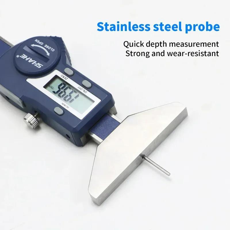 SHAHE Digital Depth Gauge 0-25mm/0-50 Mm Tread Depth Gauge For Car Tire Digital Depth Calipers Measuring Tools