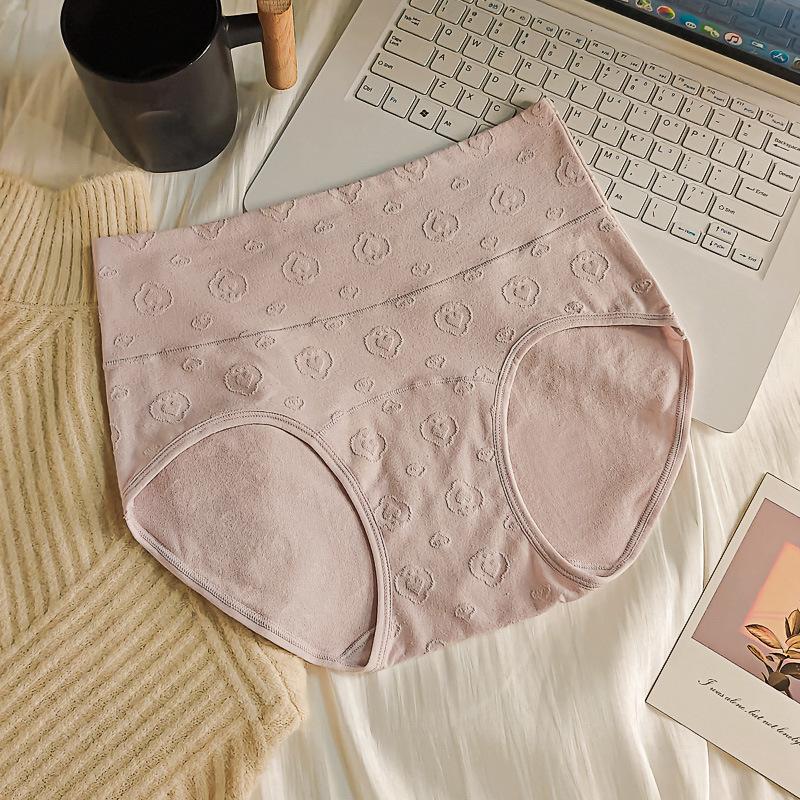 Ladies Spring and Autumn Cotton Extended Crotch Full Hip High Waist Briefs