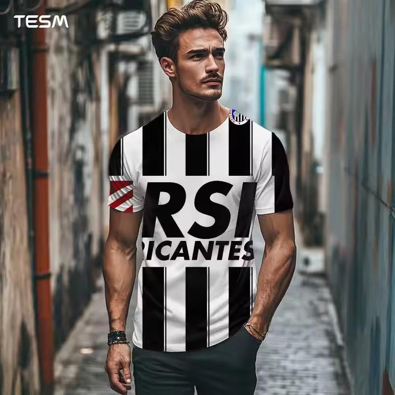 Summer Men's T Shirt Casual Round Neck Loose Tops Fashion Color Contrast Print T Shirt for Men Funny 3D Tee Street Trend Clothes