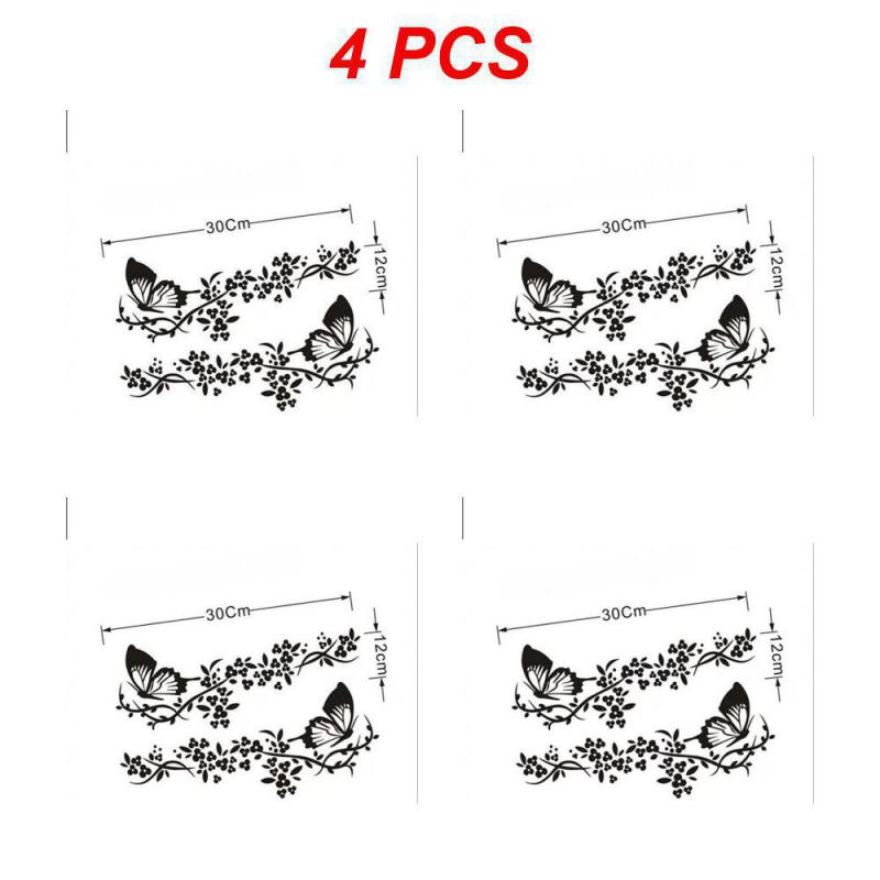 2~5PCS Flying Butterfly Flower Car Decal Water-resistant Car Door Window Sticker Decor High Stickiness Car-Styling Vinyl