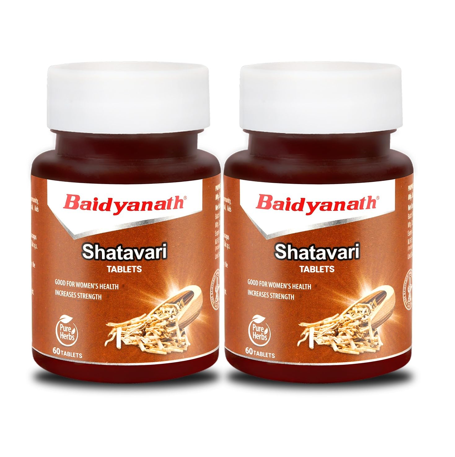 

Baidyanath Shatavari Tablets 60 Tabs X Pack of 2 250mg Herbal Supplement for Immunity Strength and Wellness Support