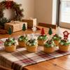 100Pcs Christmas Buffet Fruit Food Skewer Bamboo Toothpicks Christmas Party Cupcake Topper Decoration Supplies New Year 2026