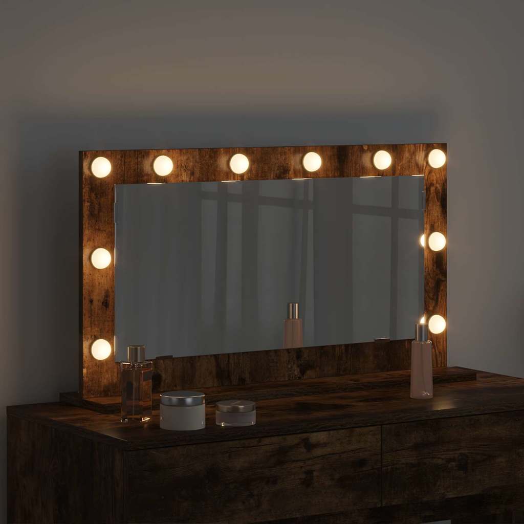 Washbasin Mirror with Mirror Smoked Oak 80 X 45 X 18 Cm