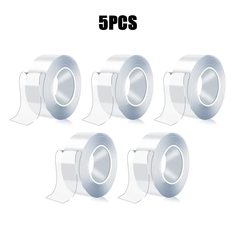 1-3M Nano Double Sided Tape Heavy Duty Transparent Adhesive Strips Strong Sticky Multipurpose Reusable Waterproof Mounting Tape
