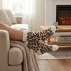 Leopard Fuzzy Slipper Socks Thermal Warm Plush Floor Slippers Fluffy Slipper Socks Bedroom Wear