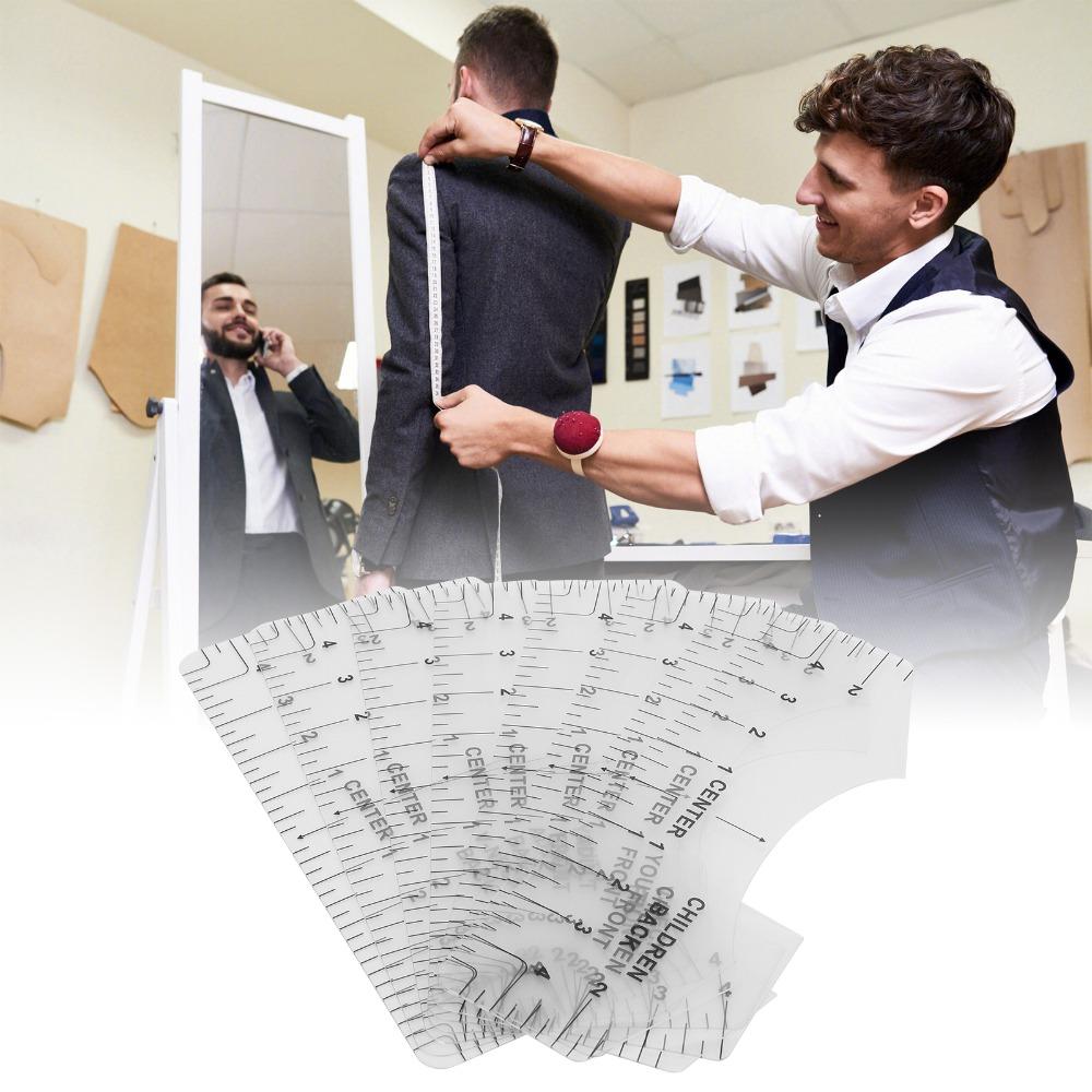 8pcs Round Neck T-Shirt Alignment Ruler V-Neck Logo Placement Tool  For Heat Press