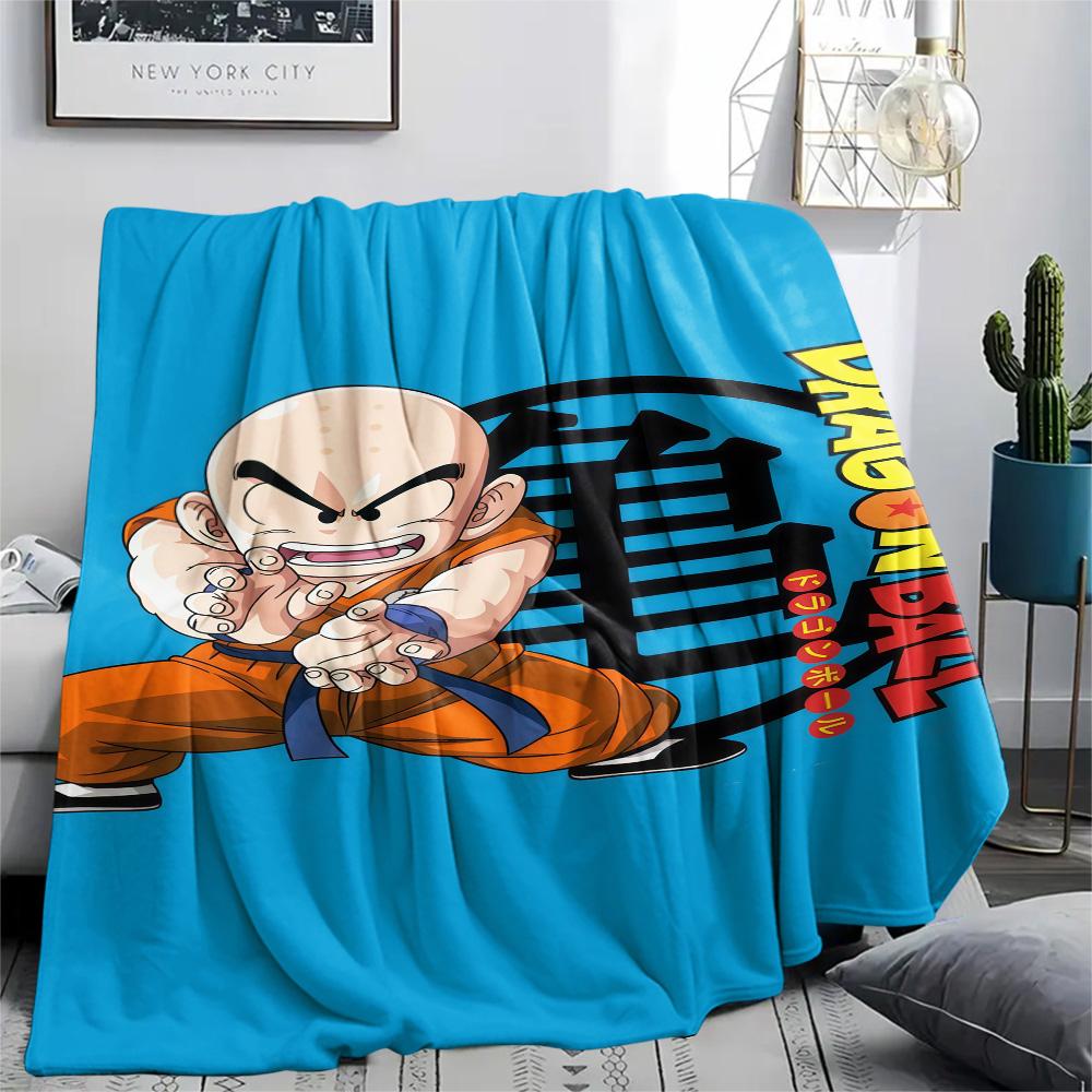 1PC Krillin Patterned Flannel Blanket Suitable For All Seasons For Home Decor Warmth And Comfort Gifts Holiday Present