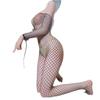Enticing Fishnet Long Sleeve Open Crotch Bodystocking - Plus Size One-Piece Lingerie Set