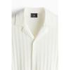 H M Regular Fit Knit caMp sHirt wHite