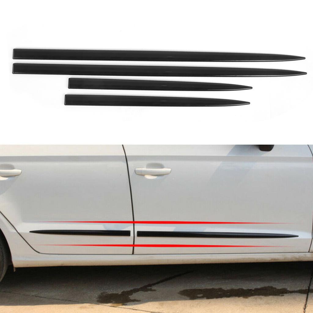Body Side Trim Waterproof Bright Black  Door Protector Auto Modification Exterior Belt Body Side Molding Door Trim