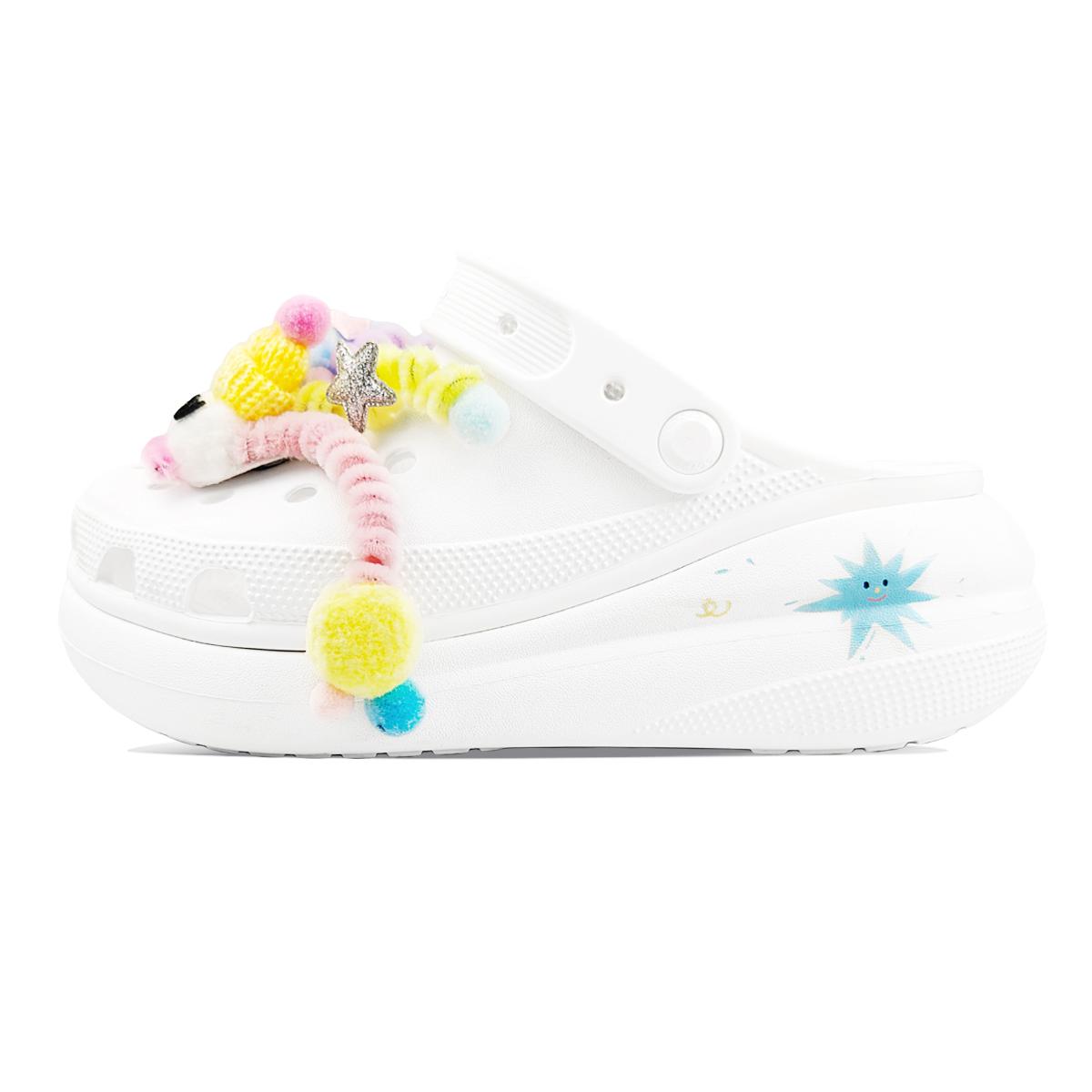 

Crocs Crush Clog BNK Jumping Candy EVA Милые Дофаминовые Живые Забавные Модные Дырочные Туфли Унисекс Белые 39-40