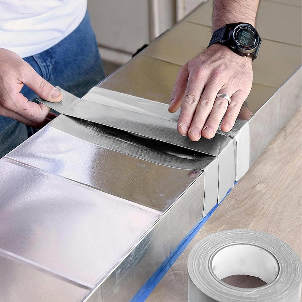 Aluminiumfolienband Silber Hitzebeständig Auslaufsicher Klebstoffe Flicken Reparatur Anti-Leckage Gewebeklebeband Küche Wasserdichte Aufkleber