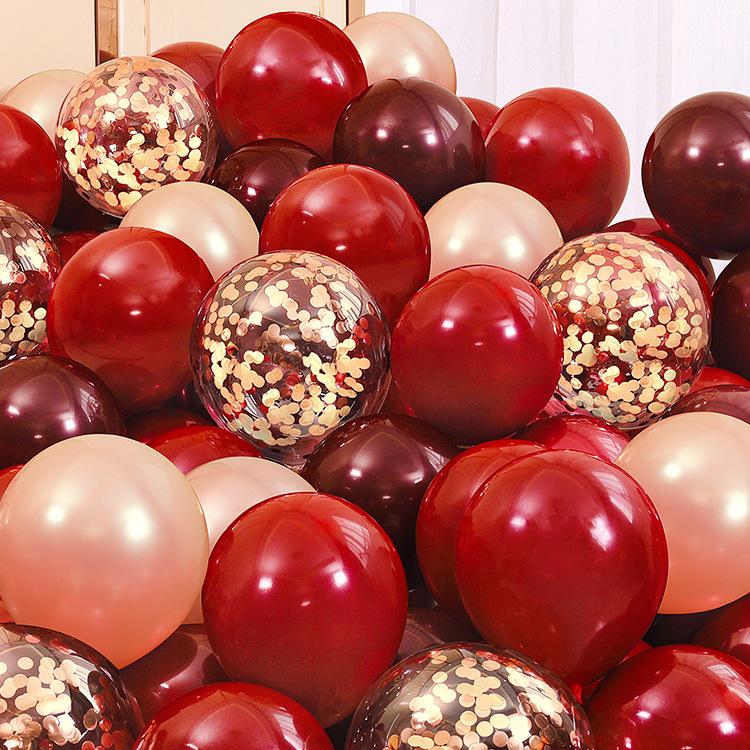 Red Wedding Balloons: Romantic Bedroom & Living Room Decor, Photo Props, Wedding Scene Setup