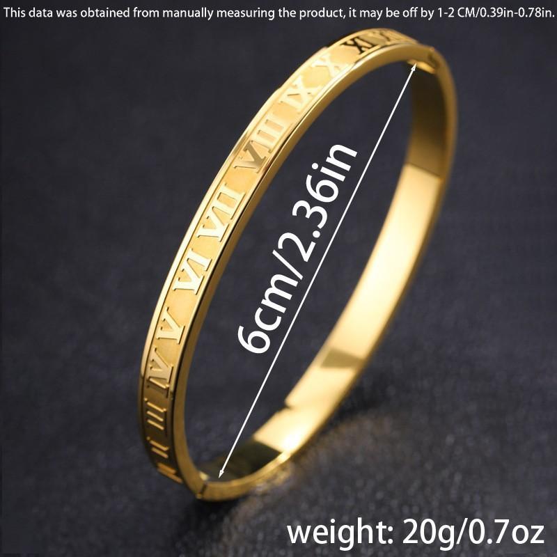 Zlatý titanový ocelový nerezový ocelový intarzovaný zirkonový pozlacený náramek stříbrný klasický jednoduchý styl růžové šaty vhodné pro ženy denní nošení