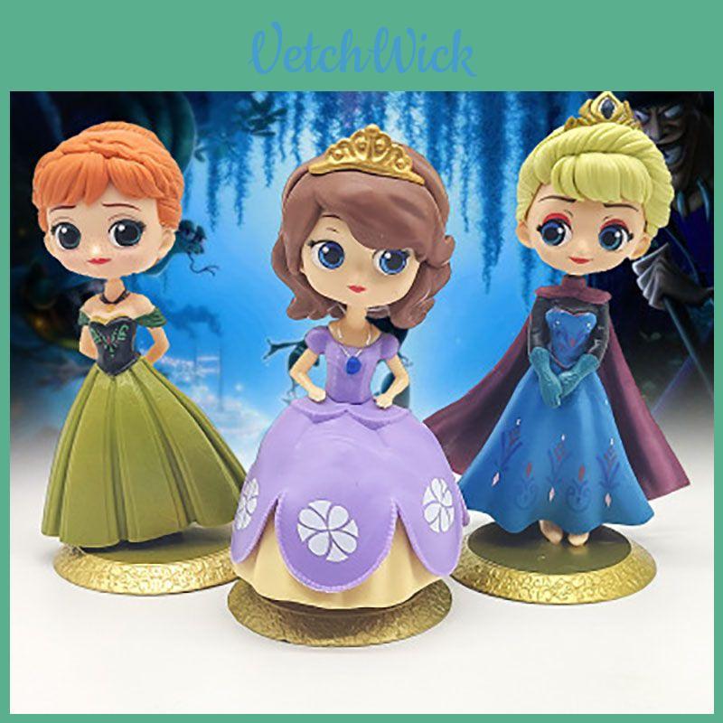 Enchantantes Figurines Miniatures Elsa Anna Sofia de la Reine des Neiges en PVC pour Enfants Fans