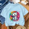 Toothless Kids Short Sleeve T Shirt Boys Girls Dragon Cartoon Polyester Summer Casual Top