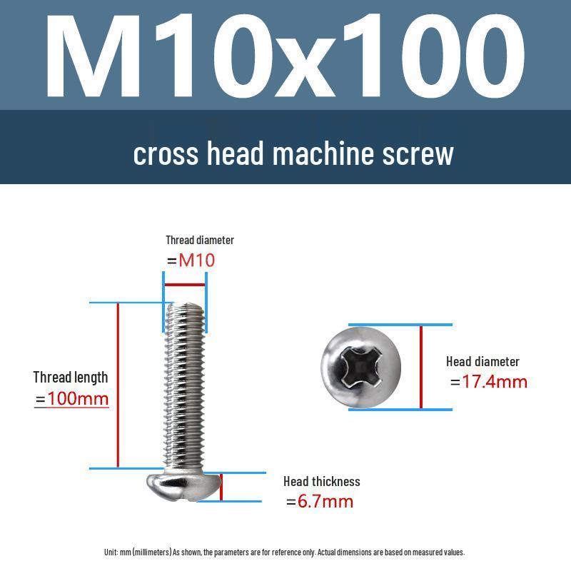 Yigu Direct 304 Edelstahl Kreuzschlitz Senkkopfschrauben M6-M10 Maschinengewinde