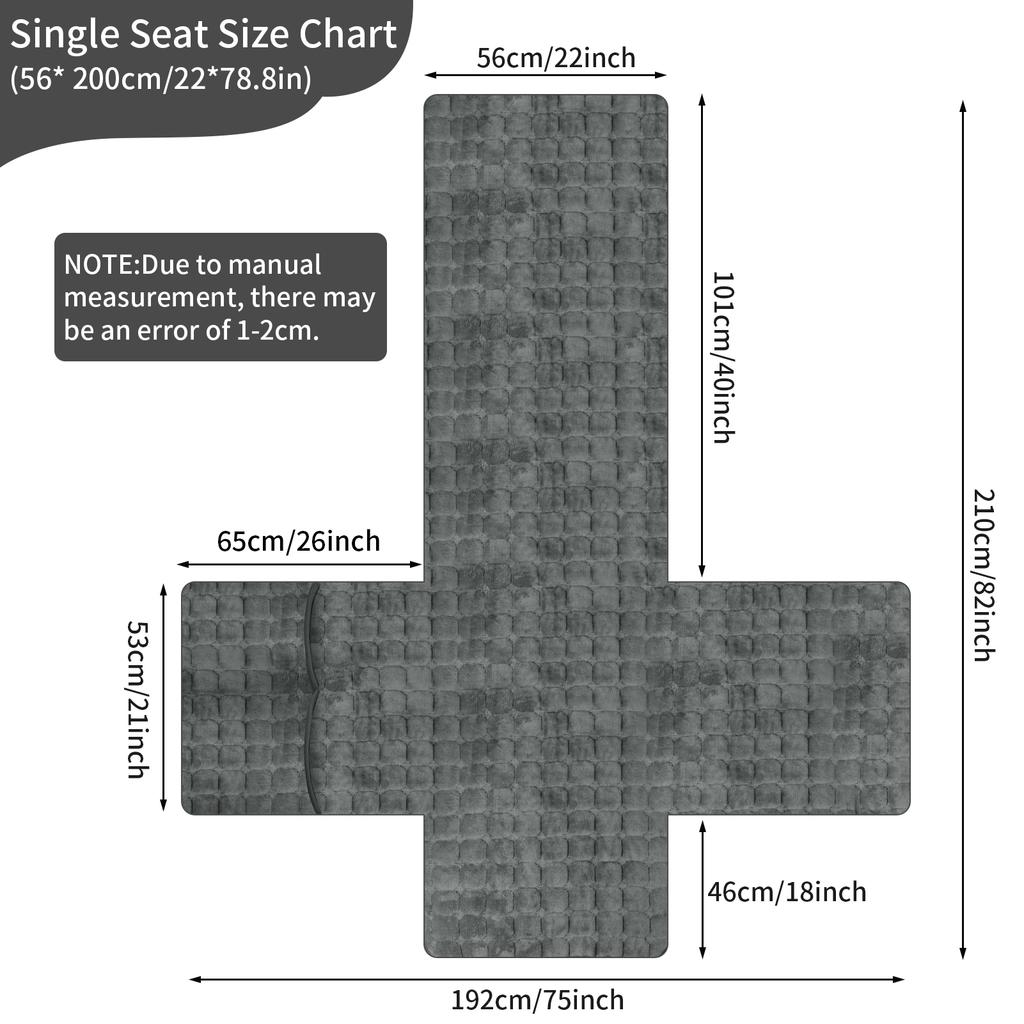 Recliner Sofa Cover Flannel Plush Chair Covers Armchair Slipcovers with Pockets Relax Non Slip Couch Slipcovers Sofa Protector