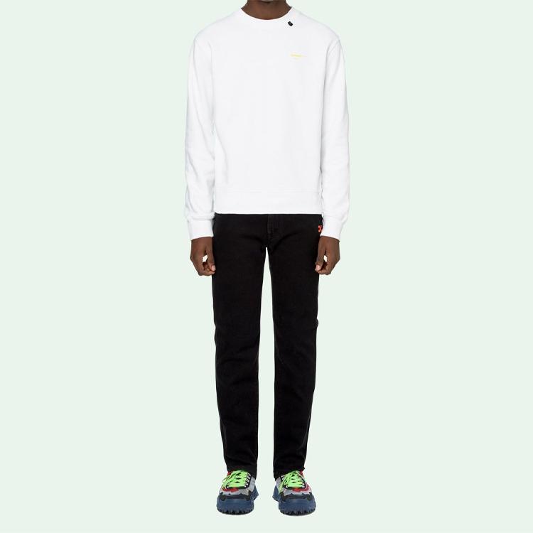 Off-White Acrylic Arrows Sweatshirt White Men Tops OMBA025F19E300100160