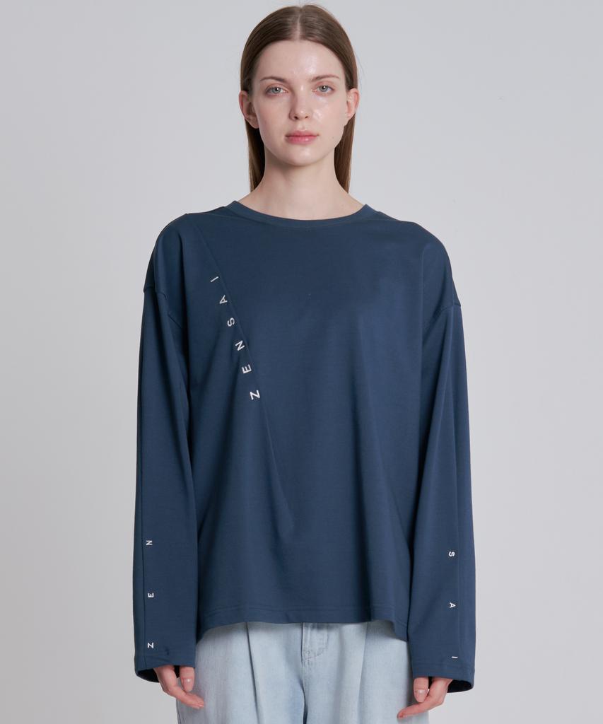 ZENSAI Tuck Back Slit T-Shirt Blue