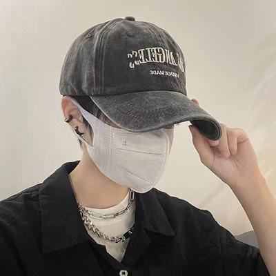 Bomull Retro Vintage Basebollkeps Herr Dam Denim Broderade Bokstäver Hatt Bomull Mjuk Topp Kepsar Casual Retro Unisex Hattar