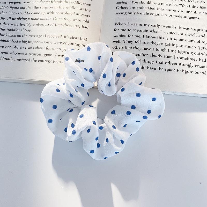Korean Style Spring/Summer Floral Intestine Hair Scrunchie for Women – Elegant Ponytail Tie and Mori Girl Accessory.