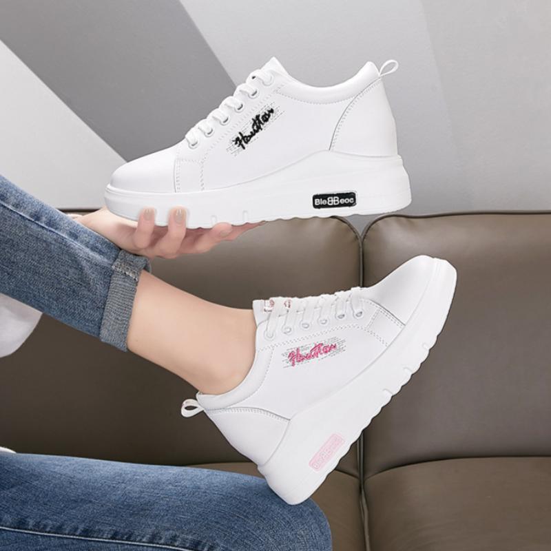 White Shoes for Women Spring Shoes All-match Sports Casual Shoes Thick-soled Height-increasing Women's Shoes