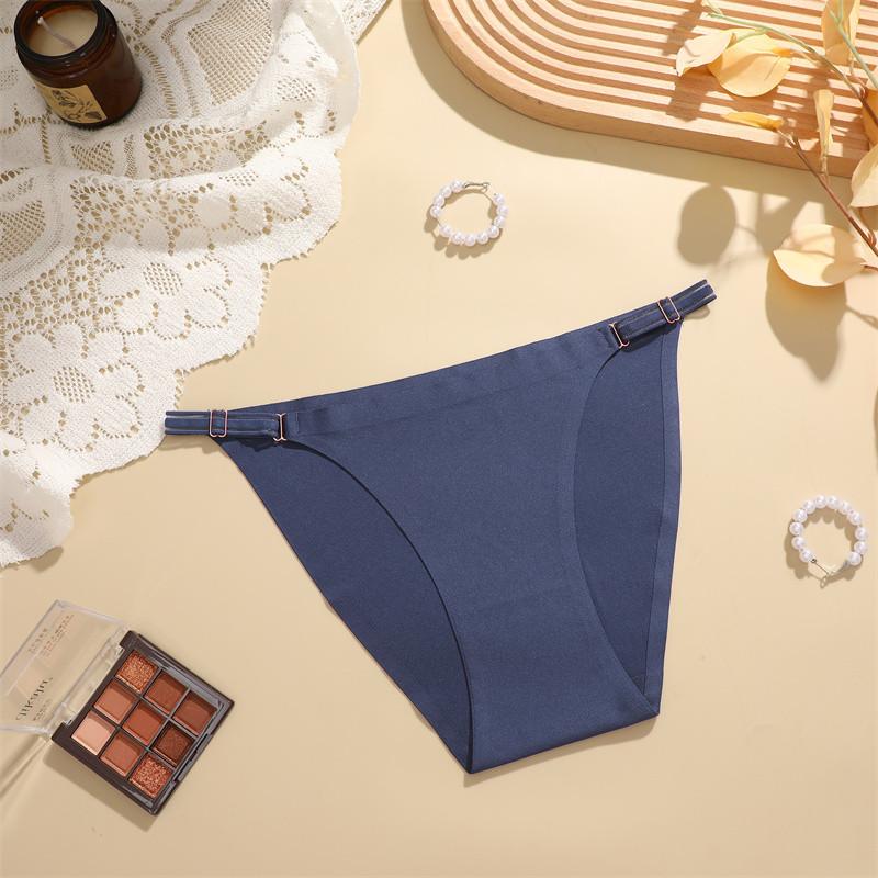 

FINETOO Ice Silk бесшовные трусики для женщин регулируемые бесследные трусы сексуальное нижнее белье с низкой талией мягкое и удобное XL синий