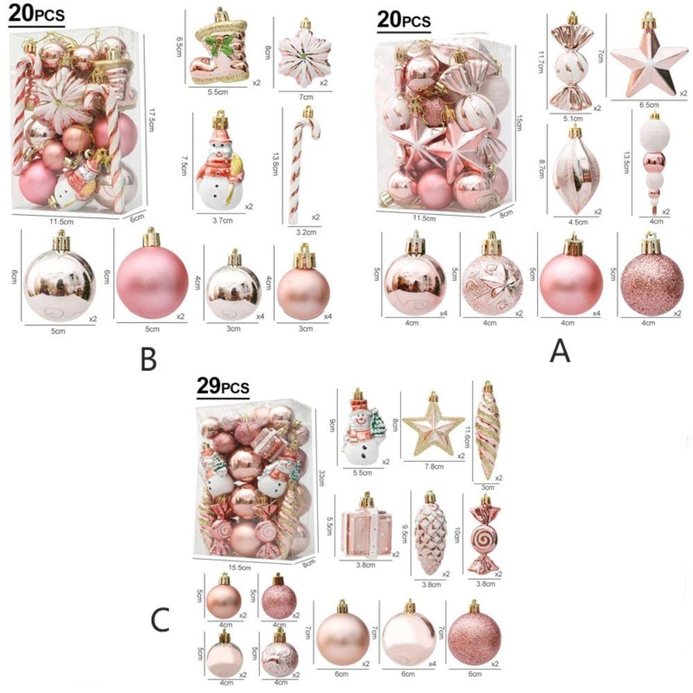 29/20Pcs Candy Cane Pine Cone Christmas Tree Balls Hanging Christmas Pendant  New Year