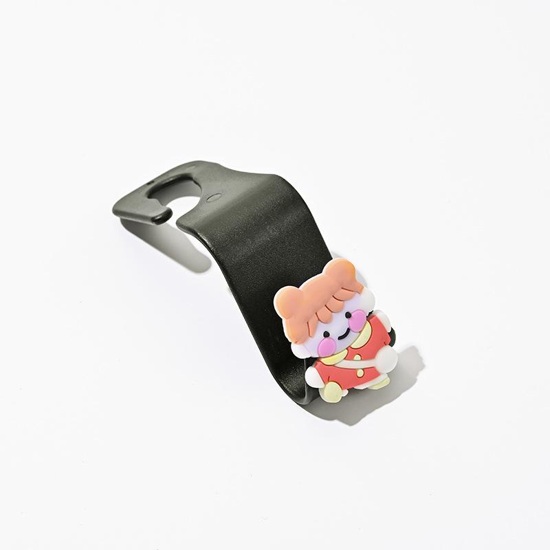 Car Seat Back Hook Universal Multifunctional Cartoon Storage Hook Automatic Rear Seat Mobile Phone Tablet Holder Hanging Hooks