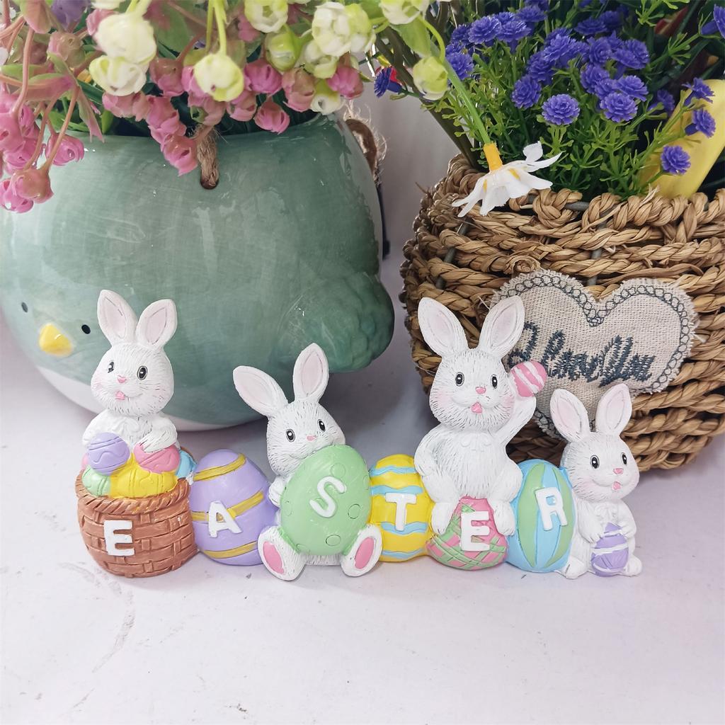 Easter Easter Egg Statue Home Garden Garden Study Desktop Sculpture Resin Crafts Ornament