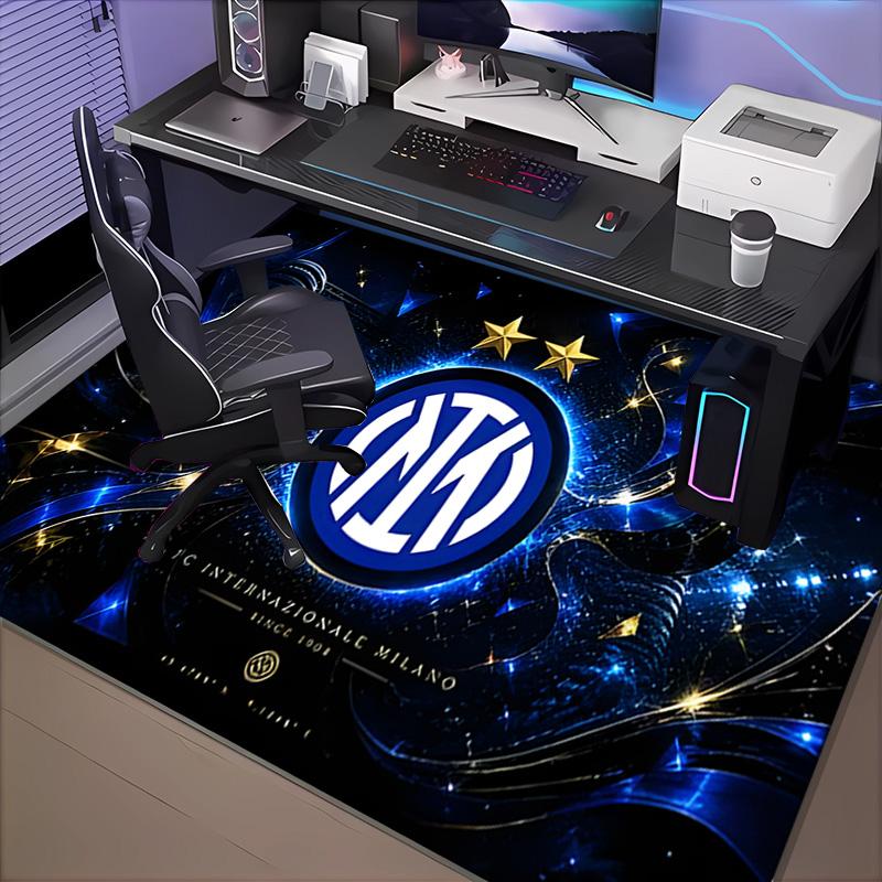 1PC Inter Milan Emblem Rug Game Carpet, Floor Mat for Bedroom Living Room Entryway Rug, Home Decor Idea Gift for Christmas birthday