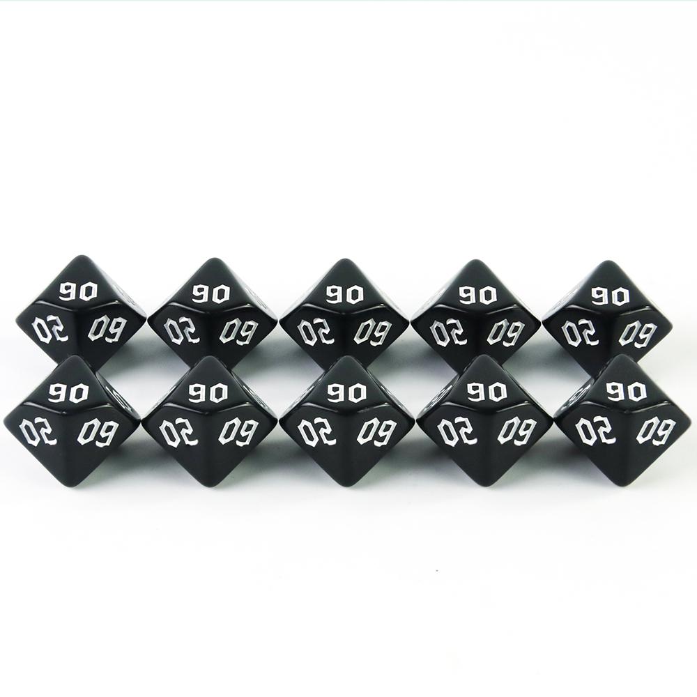 10pcs Polyhedral Dice Set D00(00-90) Dice Polyhedral Role Playing Dices DND Role Playing Table Game