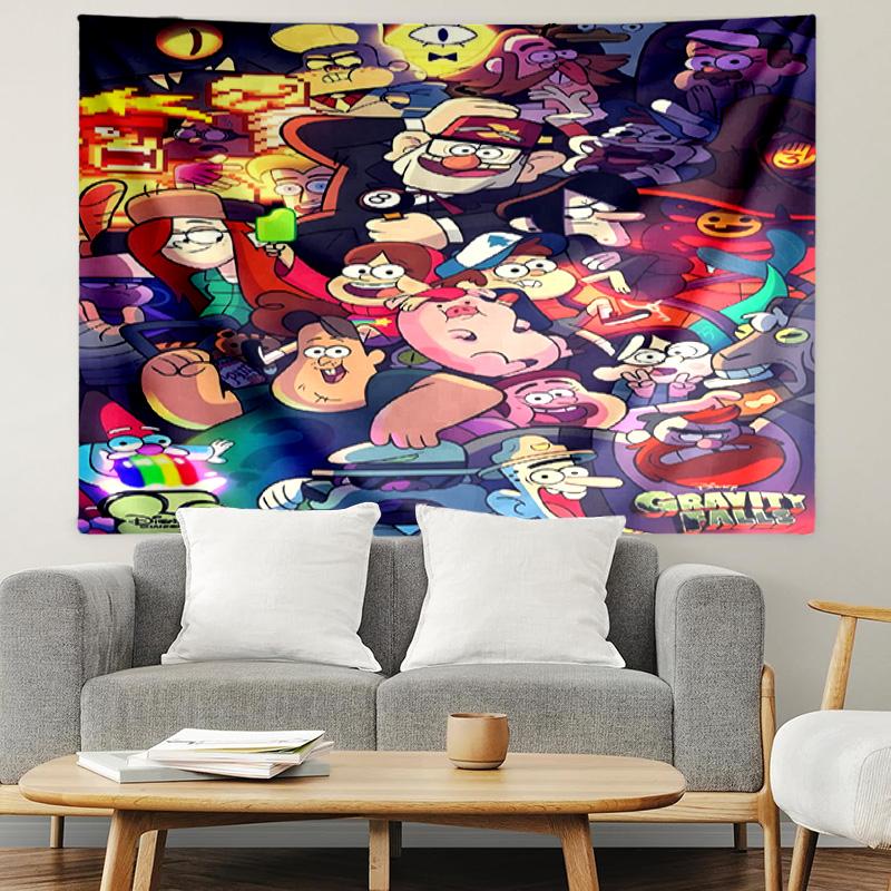 Gravity Falls Print Tapestry, Lightweight Wall Hanging, for Bedroom, Dorm, Living Room, Home Art Decor, Birthday Christmas Gift for Friends