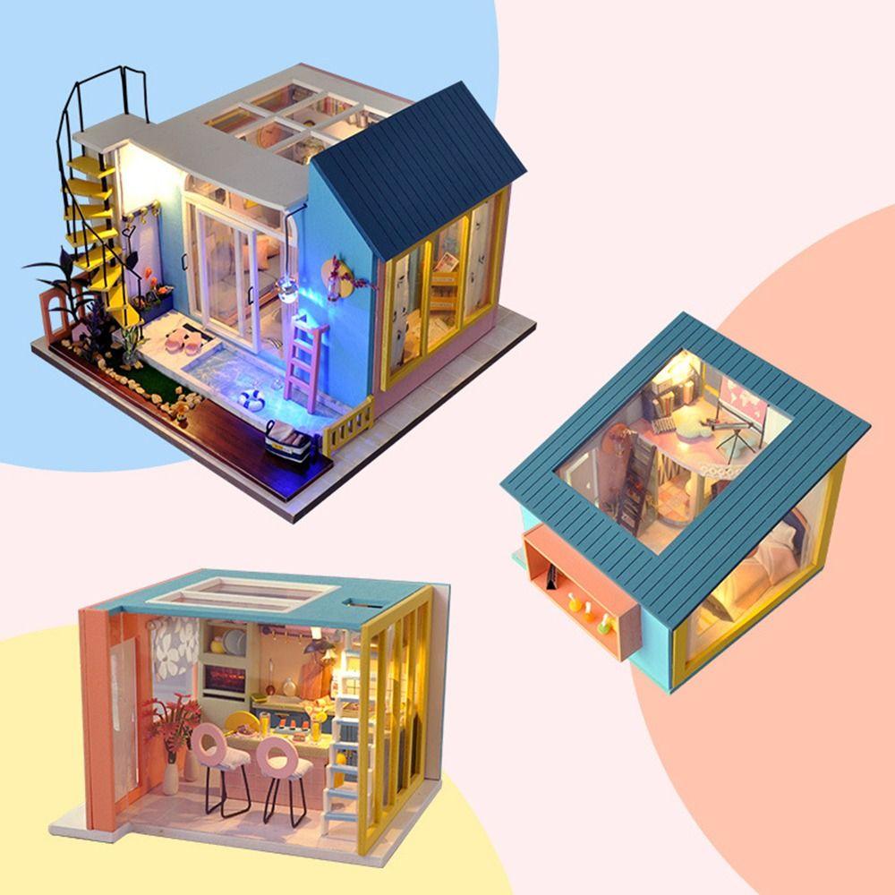 

3D Puzzle Miniature Dollhouse Kits Wooden Model Casa Fashion Furniture Miniature