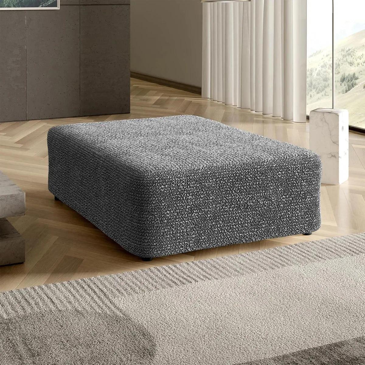 

Seersucker Square Stool Cover Stool Cover Elastic Sofa Footrest Slipcovers for Living Room Office Home Decor Furniture Protector S светло-серый