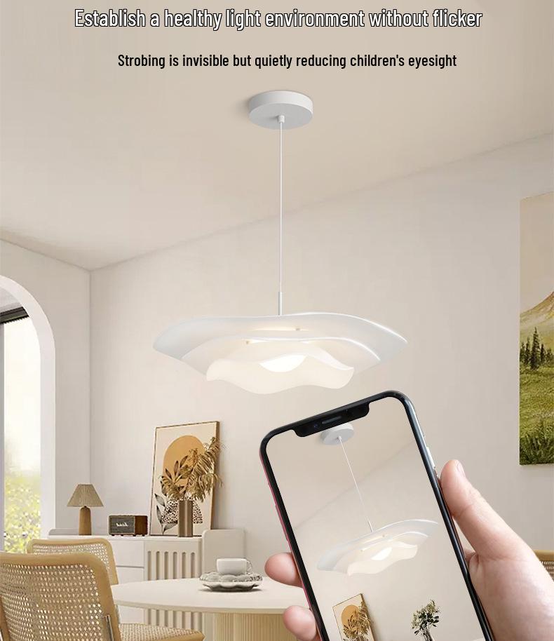 Modern Minimalist Eye-Protecting Cream Petal Chandelier for Warm Romantic Spaces