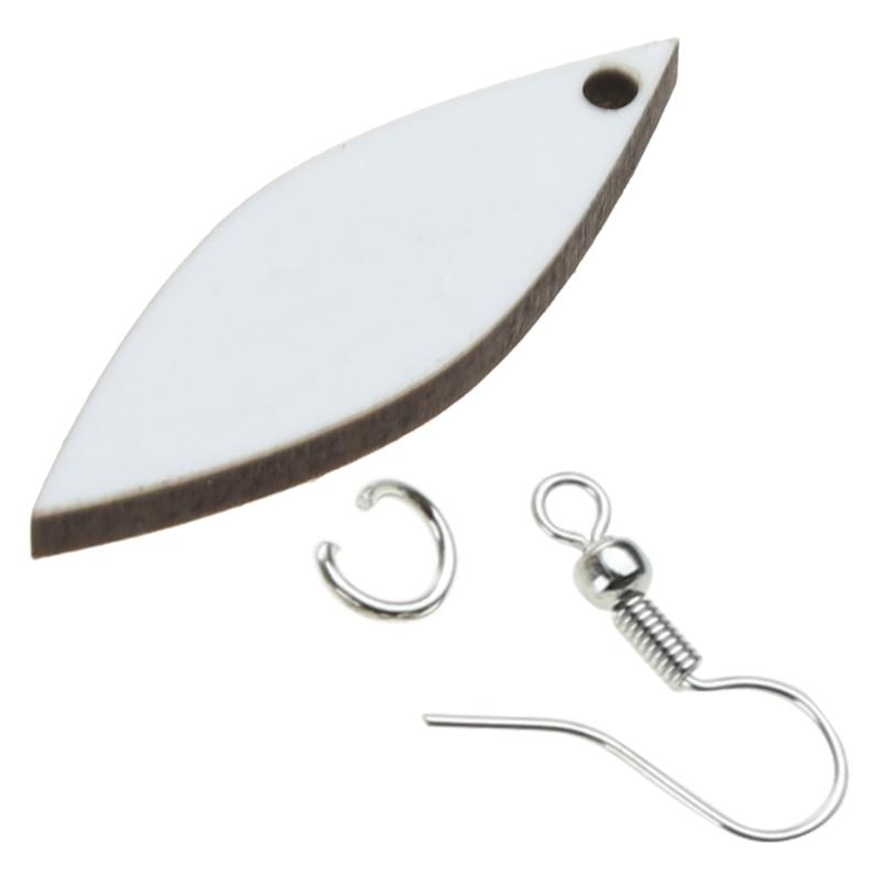 Sublimation Blank Earrings Unfinished Wood Dangle Earrings Love Leaf Pendant Hook Earrings for DIY Jewelry Making Craft