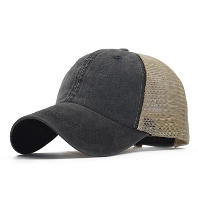 Old Washed Cotton Solid Color Light Board Mesh Cap Baseball Cap Men's and Women's Korean Version Tide Spring and Summer